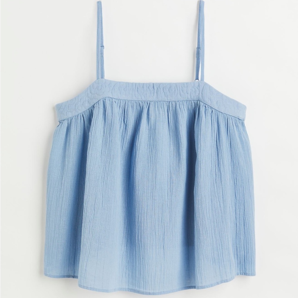 H&M Light Blue Crinkled Top